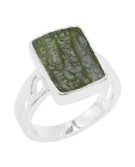 Meteorite and Pearl Ring in 925 Sterling Silver Handmade Jewelry