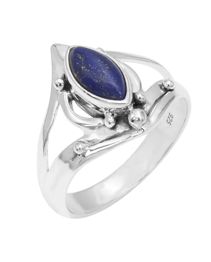 925 Sterling Silver Lapis Lazuli Ring | Handmade Statement Jewelry