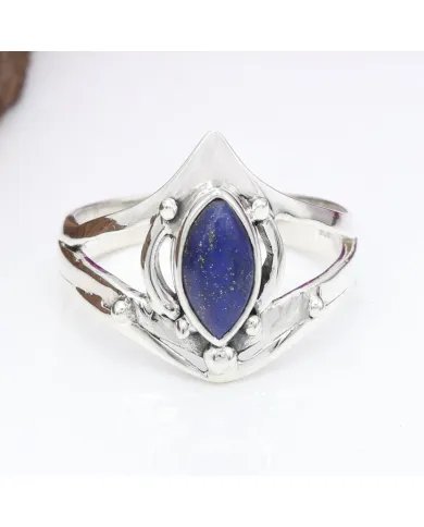 925 Sterling Silver Lapis Lazuli Ring | Handmade Statement Jewelry