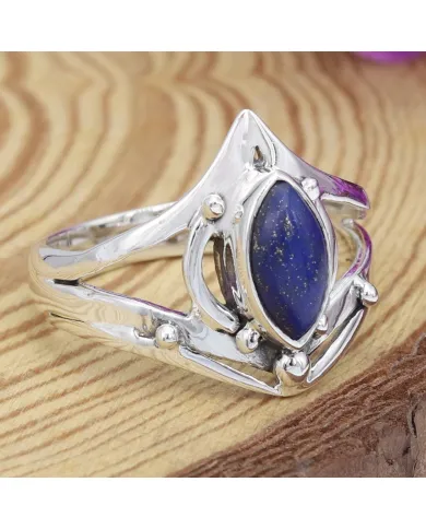 925 Sterling Silver Lapis Lazuli Ring | Handmade Statement Jewelry
