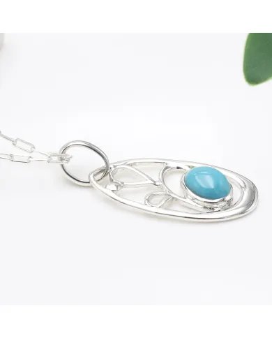 Arizona Turquoise Pendant | 925 Sterling Silver Handmade Jewelry