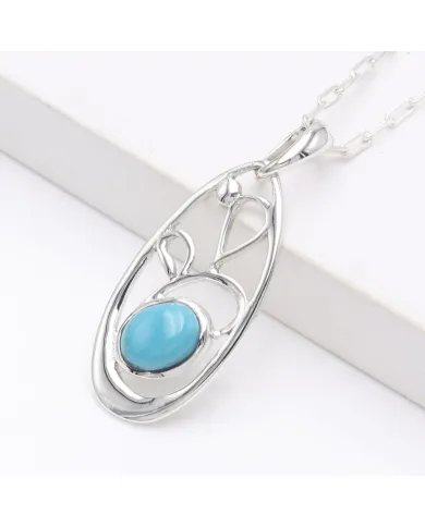 Arizona Turquoise Pendant | 925 Sterling Silver Handmade Jewelry