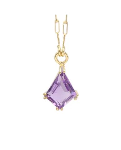 Amethyst Pendant in Gold-Plated 925 Sterling Silver | Handmade Jewelry