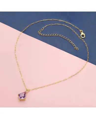 Amethyst Pendant in Gold-Plated 925 Sterling Silver | Handmade Jewelry