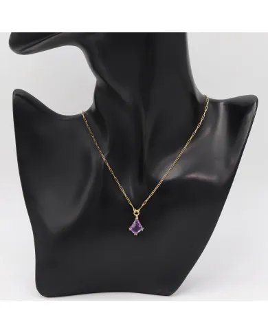Amethyst Pendant in Gold-Plated 925 Sterling Silver | Handmade Jewelry