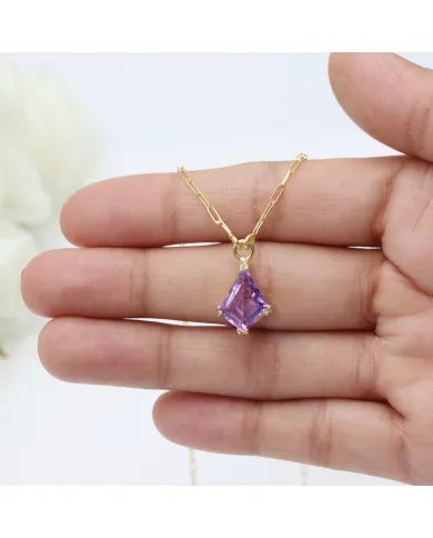 Amethyst Pendant in Gold-Plated 925 Sterling Silver | Handmade Jewelry