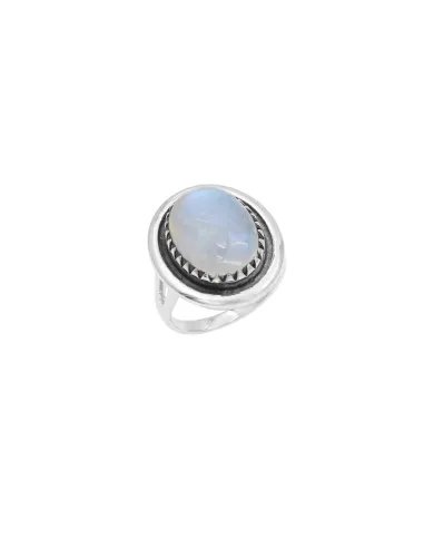 Oval Moonstone Ring in 925 Sterling Silver | Handmade Boho Jewelry