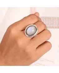 Oval Moonstone Ring in 925 Sterling Silver | Handmade Boho Jewelry