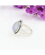 Oval Moonstone Ring in 925 Sterling Silver | Handmade Boho Jewelry