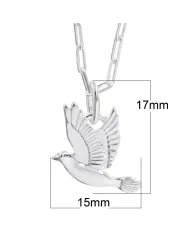 Sterling Silver Dove Pendant – Flying Bird Peace Symbol Jewelry for Her