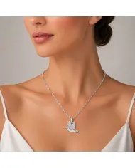 Sterling Silver Dove Pendant – Flying Bird Peace Symbol Jewelry for Her