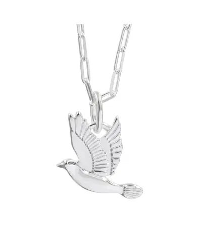 Sterling Silver Dove Pendant – Flying Bird Peace Symbol Jewelry for Her