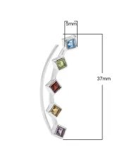 925 Sterling Silver Multi Gemstone Ear Cuff Earrings – Handmade Jewelry