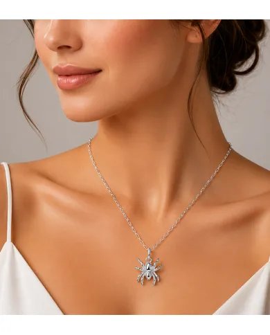925 Sterling Silver Vintage Spider Pendant Retro Jewelry for Men and Women