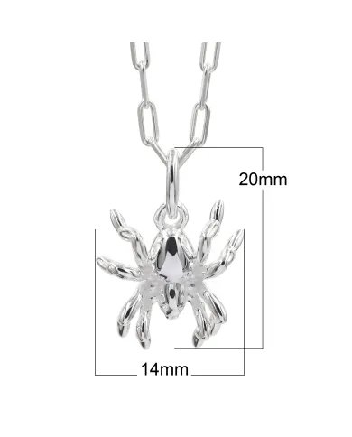 925 Sterling Silver Vintage Spider Pendant Retro Jewelry for Men and Women