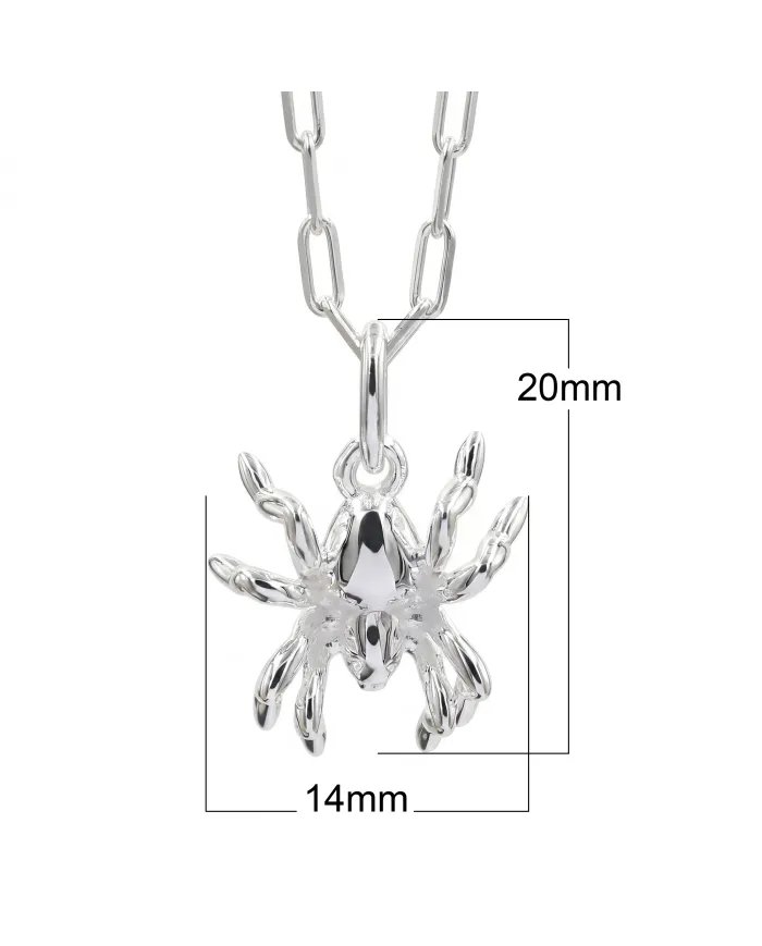 925 Sterling Silver Vintage Spider Pendant Retro Jewelry for Men and Women
