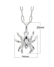 925 Sterling Silver Vintage Spider Pendant Retro Jewelry for Men and Women