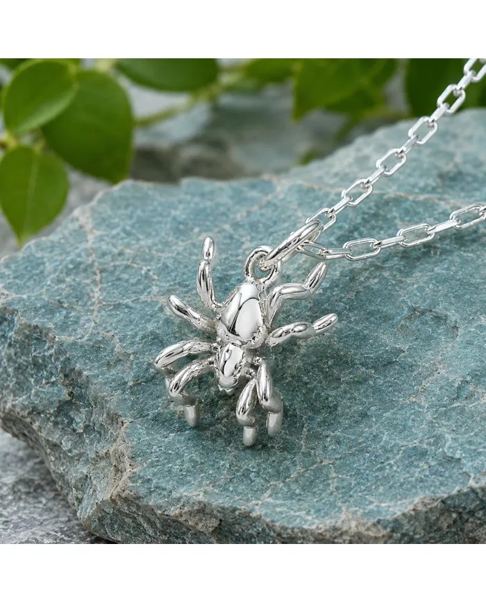 925 Sterling Silver Vintage Spider Pendant Retro Jewelry for Men and Women