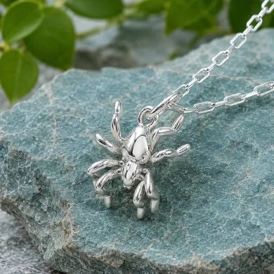 925 Sterling Silver Vintage Spider Pendant Retro Jewelry for Men and Women