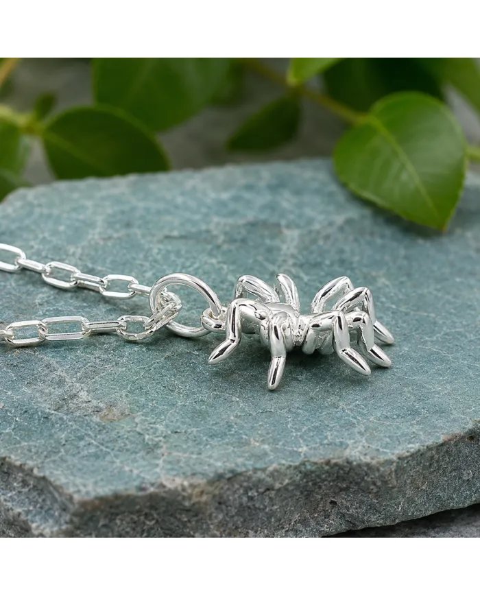 925 Sterling Silver Vintage Spider Pendant Retro Jewelry for Men and Women