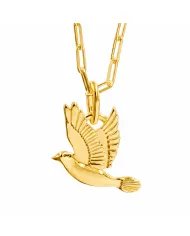 18K Gold Plated Dove Pendant – Flying Bird Peace Symbol Jewelry for Her