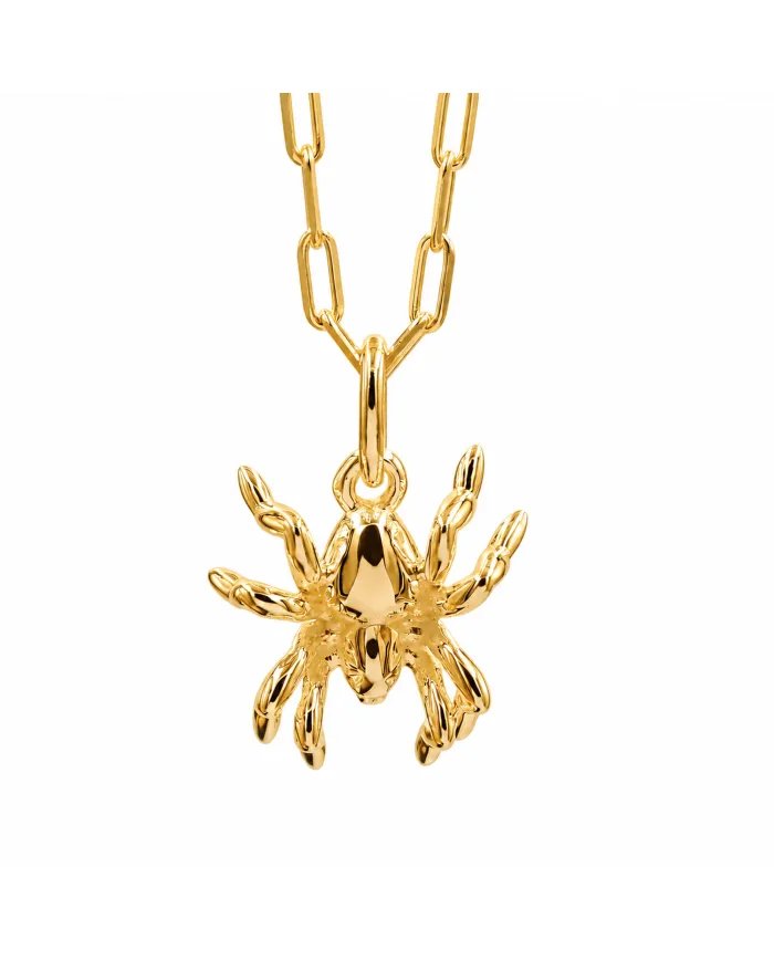 18K Gold Plated Vintage Spider Pendant Retro Jewelry for Men and Women