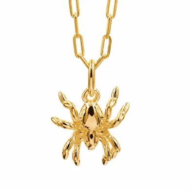 18K Gold Plated Vintage Spider Pendant Retro Jewelry for Men and Women