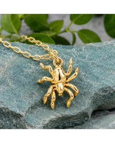18K Gold Plated Vintage Spider Pendant Retro Jewelry for Men and Women