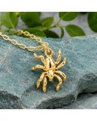 18K Gold Plated Vintage Spider Pendant Retro Jewelry for Men and Women