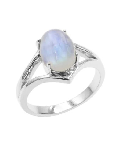 Natural Moonstone Ring - Sterling Silver Handmade Ring for Women