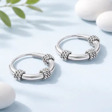925 Sterling Silver Hoop Earrings | Handmade Minimalist Jewelry