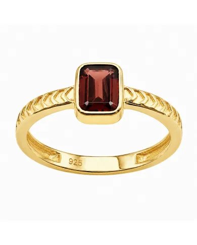 18K Gold Plated Garnet Ring – Handmade Gemstone Jewelry for Her