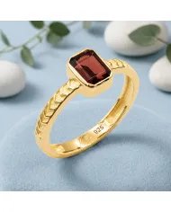 18K Gold Plated Garnet Ring – Handmade Gemstone Jewelry for Her