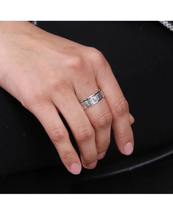 925 Sterling Silver Spinner Ring Handmade Stress Relief Fidget Band