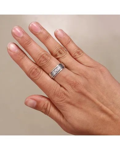 925 Sterling Silver Spinner Ring Handmade Stress Relief Fidget Band