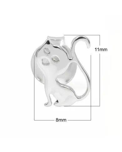 925 Sterling Silver Cat Stud Earrings Handmade Kitten Gift for Her