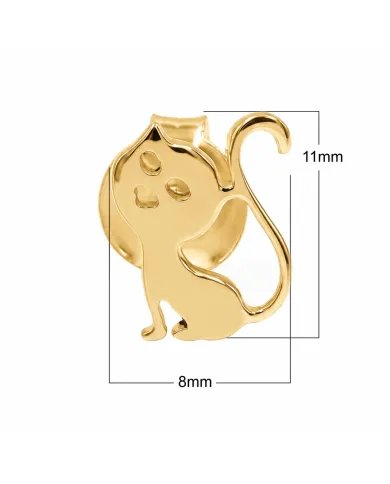 18K Gold Plated Cat Stud Earrings Handmade Sterling Silver Gift Her