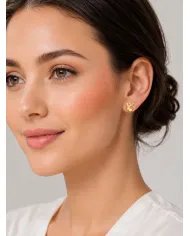 18K Gold Plated Cat Stud Earrings Handmade Sterling Silver Gift Her