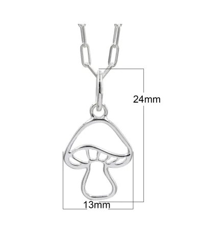 925 Sterling Silver Mushroom Pendant Handmade Forest Jewelry Gift