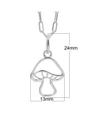925 Sterling Silver Mushroom Pendant Handmade Forest Jewelry Gift