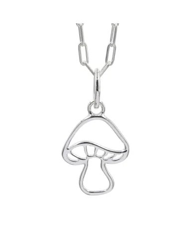925 Sterling Silver Mushroom Pendant Handmade Forest Jewelry Gift