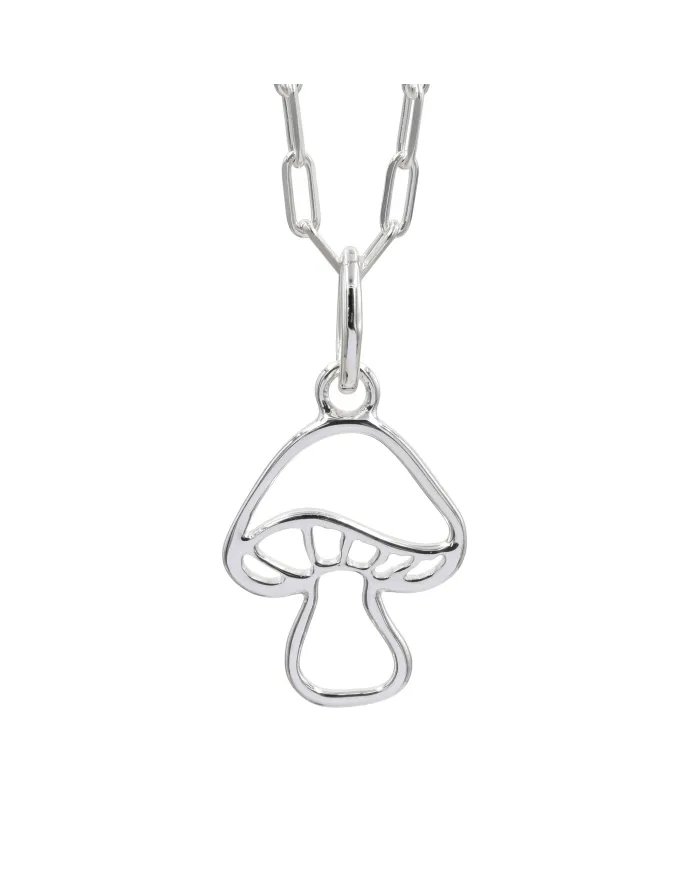 925 Sterling Silver Mushroom Pendant Handmade Forest Jewelry Gift