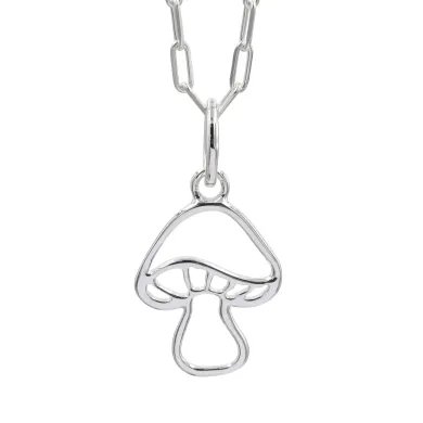 925 Sterling Silver Mushroom Pendant Handmade Forest Jewelry Gift