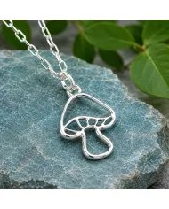 925 Sterling Silver Mushroom Pendant Handmade Forest Jewelry Gift
