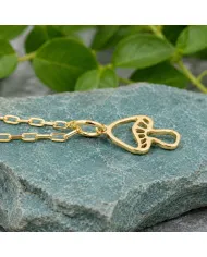 18K Gold Plated Mushroom Pendant - Handmade Forest Jewelry