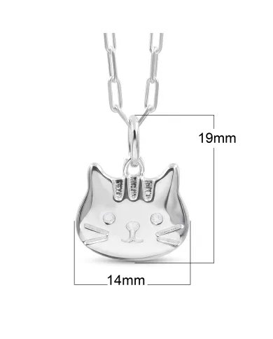925 Sterling Silver Tabby Cat Pendant Necklace - Gift for Cat Lovers
