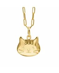 Tabby Cat Pendant Necklace 18K Gold Plated 925 Sterling Silver