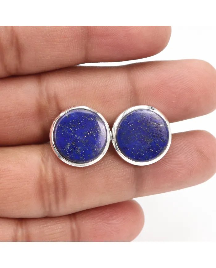 Lapis Lazuli Cufflinks - 925 Sterling Silver Handmade Men's Accessories