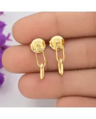 Paperclip Chain Earrings 18K Gold Plated Sterling Silver - Modern Jewelry