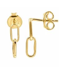 Paperclip Chain Earrings 18K Gold Plated Sterling Silver - Modern Jewelry